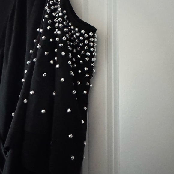 MSK Black Dress with Beaded Sleeve Details - Picture 4 of 5